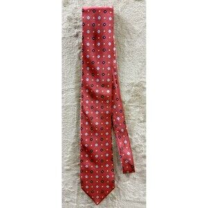 Dolcepunta Orange Circular Geo Pattern Luxury Hand Made In Italy Men's Tie